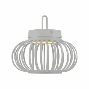 JUST LIGHT. Lampe de table LED rechargeable Akuba, blanc, 22 cm, bambou^ Lampes Décoratives