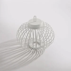 JUST LIGHT. Lampe de table LED rechargeable Akuba, blanc, 33 cm, bambou^ Lampes Décoratives
