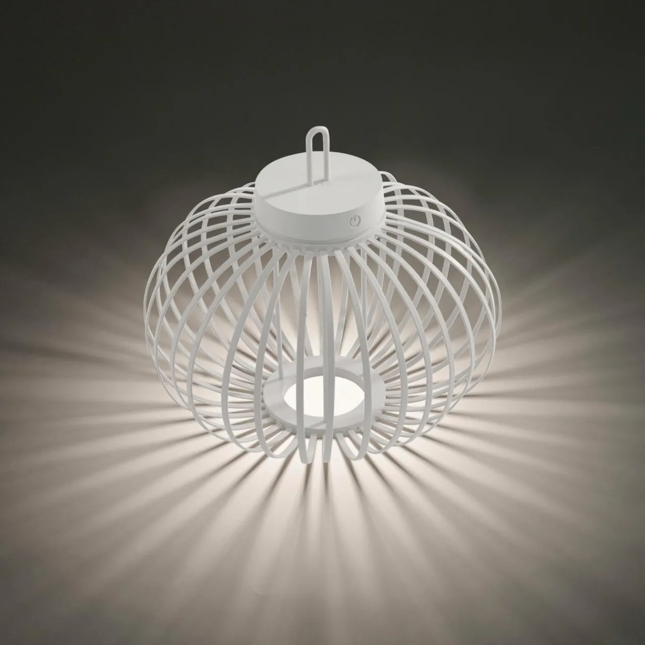 JUST LIGHT. Lampe de table LED rechargeable Akuba, blanc, 33 cm, bambou^ Lampes Décoratives