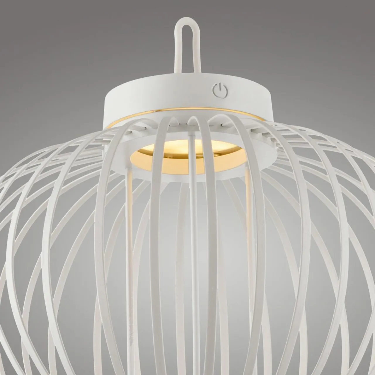 JUST LIGHT. Lampe de table LED rechargeable Akuba, blanc, 33 cm, bambou^ Lampes Décoratives