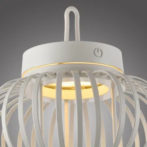 JUST LIGHT. Lampe de table LED rechargeable Akuba, blanc, 22 cm, bambou^ Lampes Décoratives