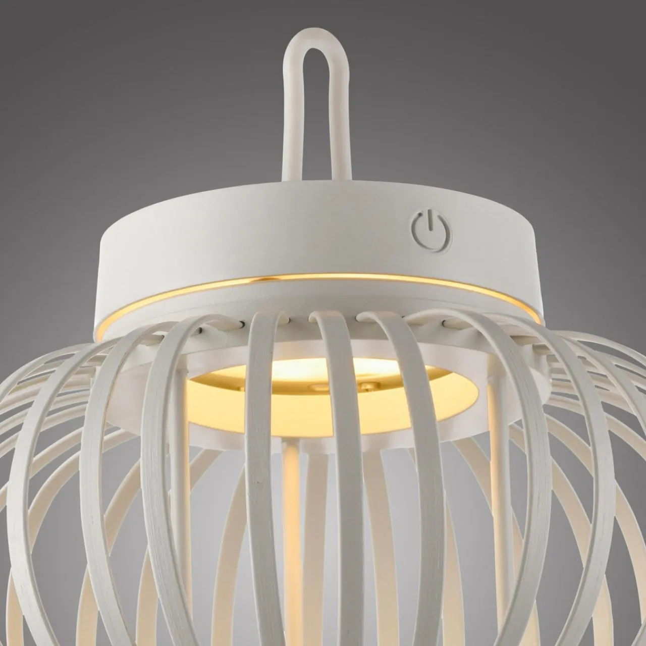 JUST LIGHT. Lampe de table LED rechargeable Akuba, blanc, 22 cm, bambou^ Lampes Décoratives