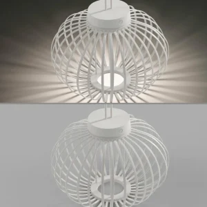 JUST LIGHT. Lampe de table LED rechargeable Akuba, blanc, 33 cm, bambou^ Lampes Décoratives