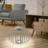 JUST LIGHT. Lampe de table LED rechargeable Akuba gris-beige 37cm bambou^ Lampes Décoratives