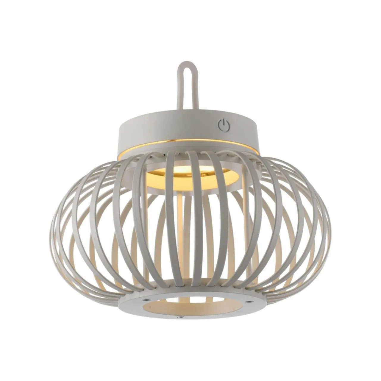 JUST LIGHT. Lampe de table LED rechargeable Akuba gris-beige 22cm bambou^ Lampes Décoratives