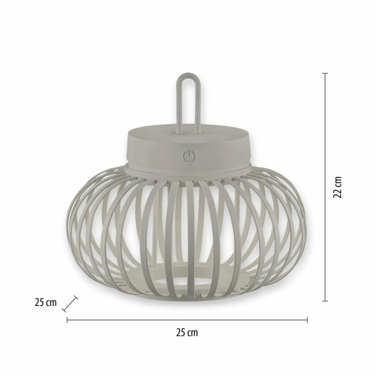 JUST LIGHT. Lampe de table LED rechargeable Akuba gris-beige 22cm bambou^ Lampes Décoratives