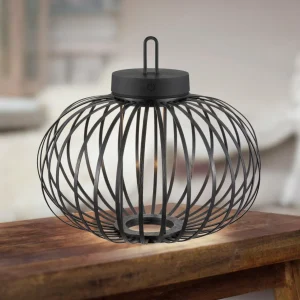 JUST LIGHT. Lampe de table LED rechargeable Akuba noir 33 cm Bambou^ Lampes Décoratives