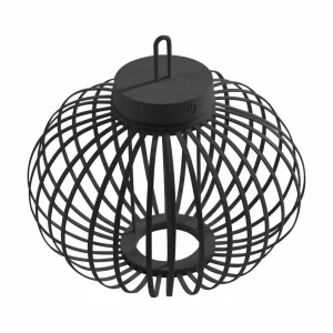 JUST LIGHT. Lampe de table LED rechargeable Akuba noir 33 cm Bambou^ Lampes Décoratives