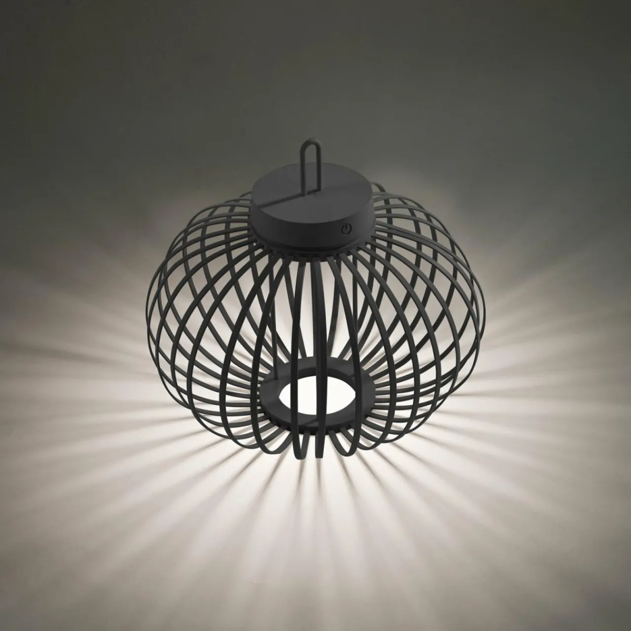 JUST LIGHT. Lampe de table LED rechargeable Akuba noir 33 cm Bambou^ Lampes Décoratives