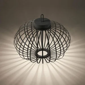 JUST LIGHT. Lampe de table LED rechargeable Akuba noir 37 cm Bambou^ Lampes Décoratives