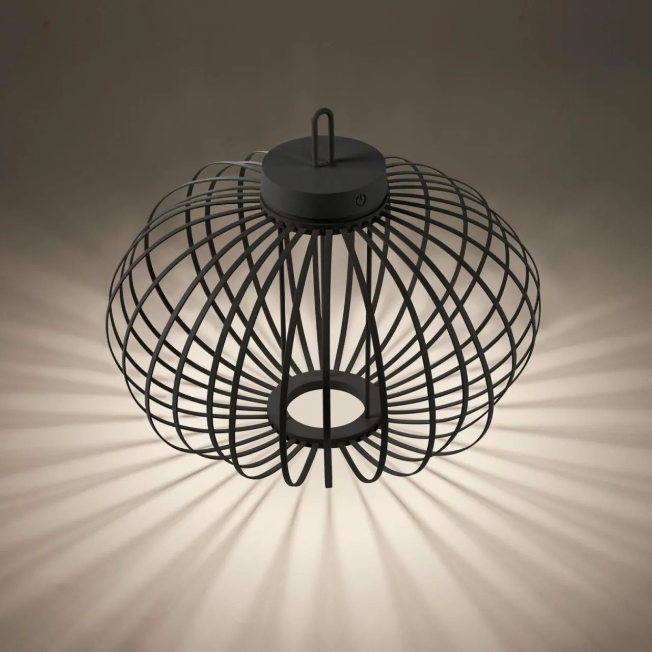 JUST LIGHT. Lampe de table LED rechargeable Akuba noir 37 cm Bambou^ Lampes Décoratives
