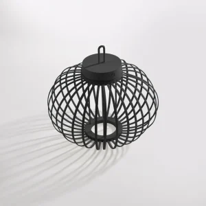 JUST LIGHT. Lampe de table LED rechargeable Akuba noir 33 cm Bambou^ Lampes Décoratives