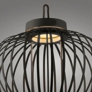 JUST LIGHT. Lampe de table LED rechargeable Akuba noir 33 cm Bambou^ Lampes Décoratives