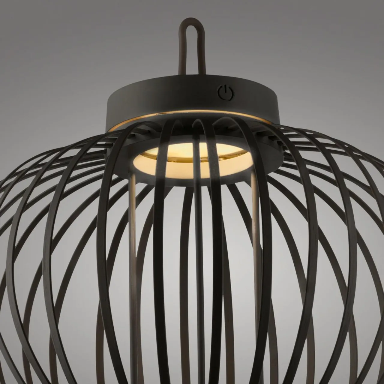 JUST LIGHT. Lampe de table LED rechargeable Akuba noir 33 cm Bambou^ Lampes Décoratives