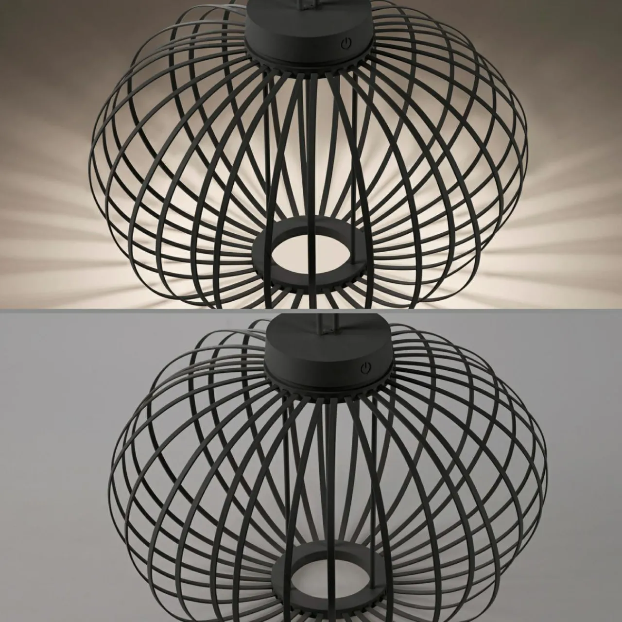 JUST LIGHT. Lampe de table LED rechargeable Akuba noir 37 cm Bambou^ Lampes Décoratives