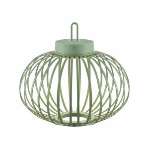 JUST LIGHT. Lampe de table LED rechargeable Akuba, vert, 33 cm, bambou^ Lampes Décoratives