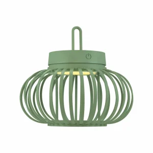 JUST LIGHT. Lampe de table LED rechargeable Akuba, vert, 22 cm, bambou^ Lampes Décoratives
