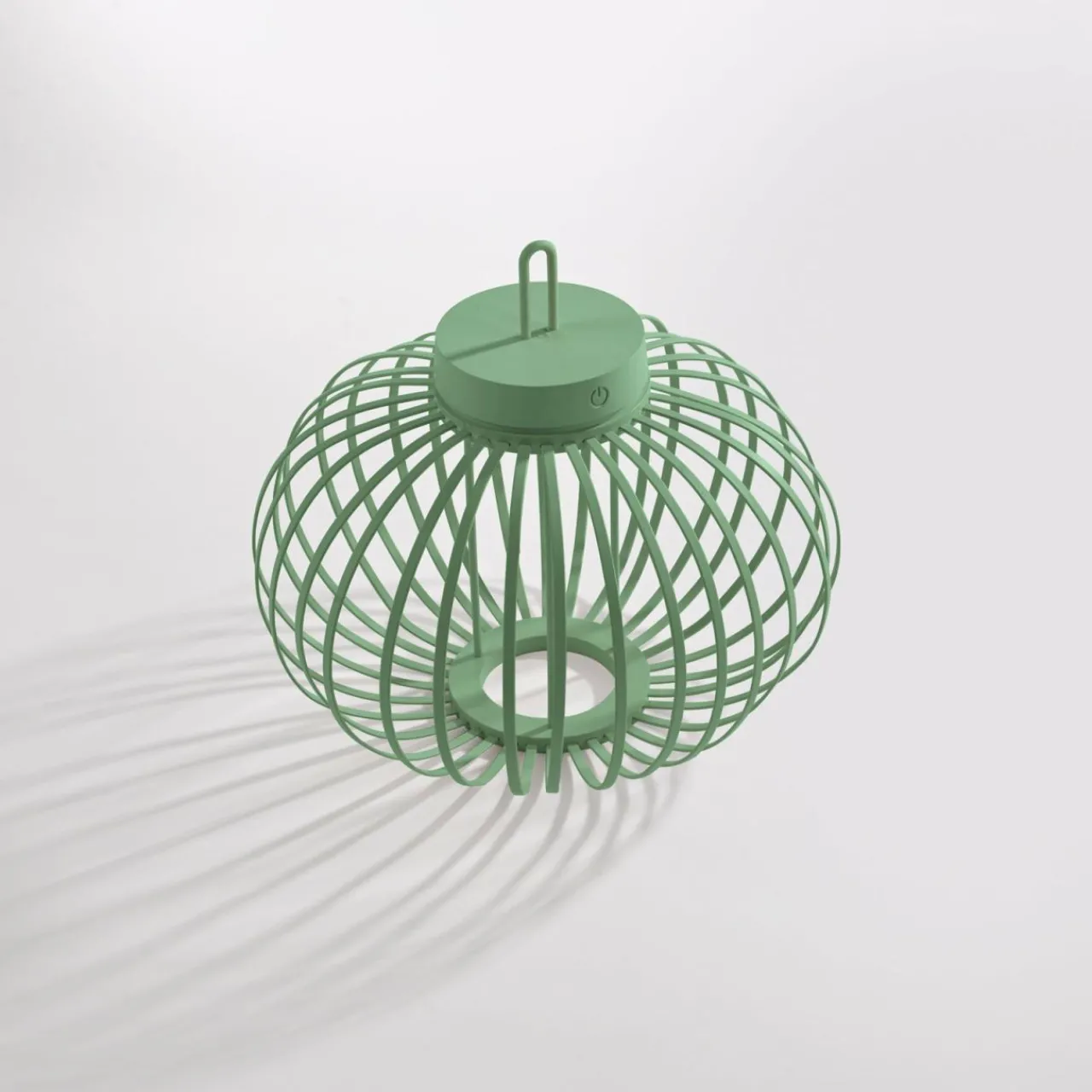 JUST LIGHT. Lampe de table LED rechargeable Akuba, vert, 33 cm, bambou^ Lampes Décoratives