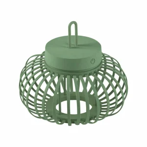 JUST LIGHT. Lampe de table LED rechargeable Akuba, vert, 22 cm, bambou^ Lampes Décoratives