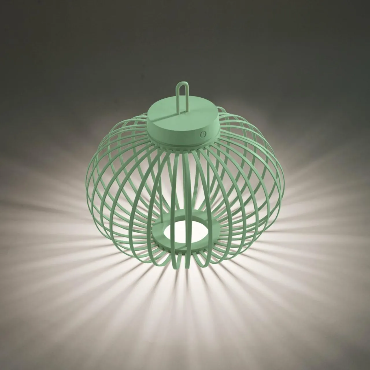 JUST LIGHT. Lampe de table LED rechargeable Akuba, vert, 33 cm, bambou^ Lampes Décoratives