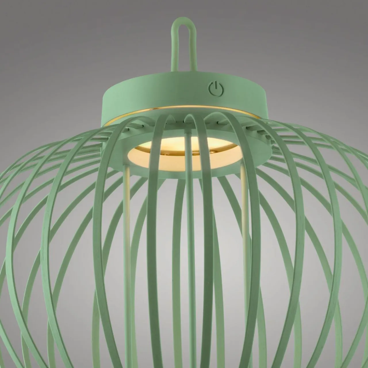 JUST LIGHT. Lampe de table LED rechargeable Akuba, vert, 33 cm, bambou^ Lampes Décoratives