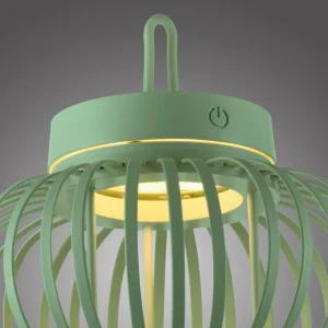 JUST LIGHT. Lampe de table LED rechargeable Akuba, vert, 22 cm, bambou^ Lampes Décoratives