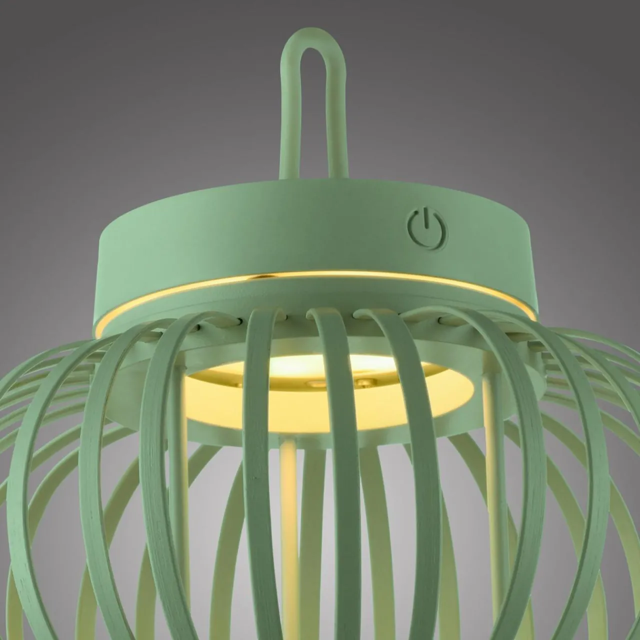JUST LIGHT. Lampe de table LED rechargeable Akuba, vert, 22 cm, bambou^ Lampes Décoratives