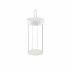 JUST LIGHT. Lampe de table LED rechargeable Anselm, blanc, 28 cm, fer^ Lampes Décoratives