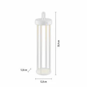 JUST LIGHT. Lampe de table LED rechargeable Anselm, blanc, 50 cm, fer^ Lampes Décoratives