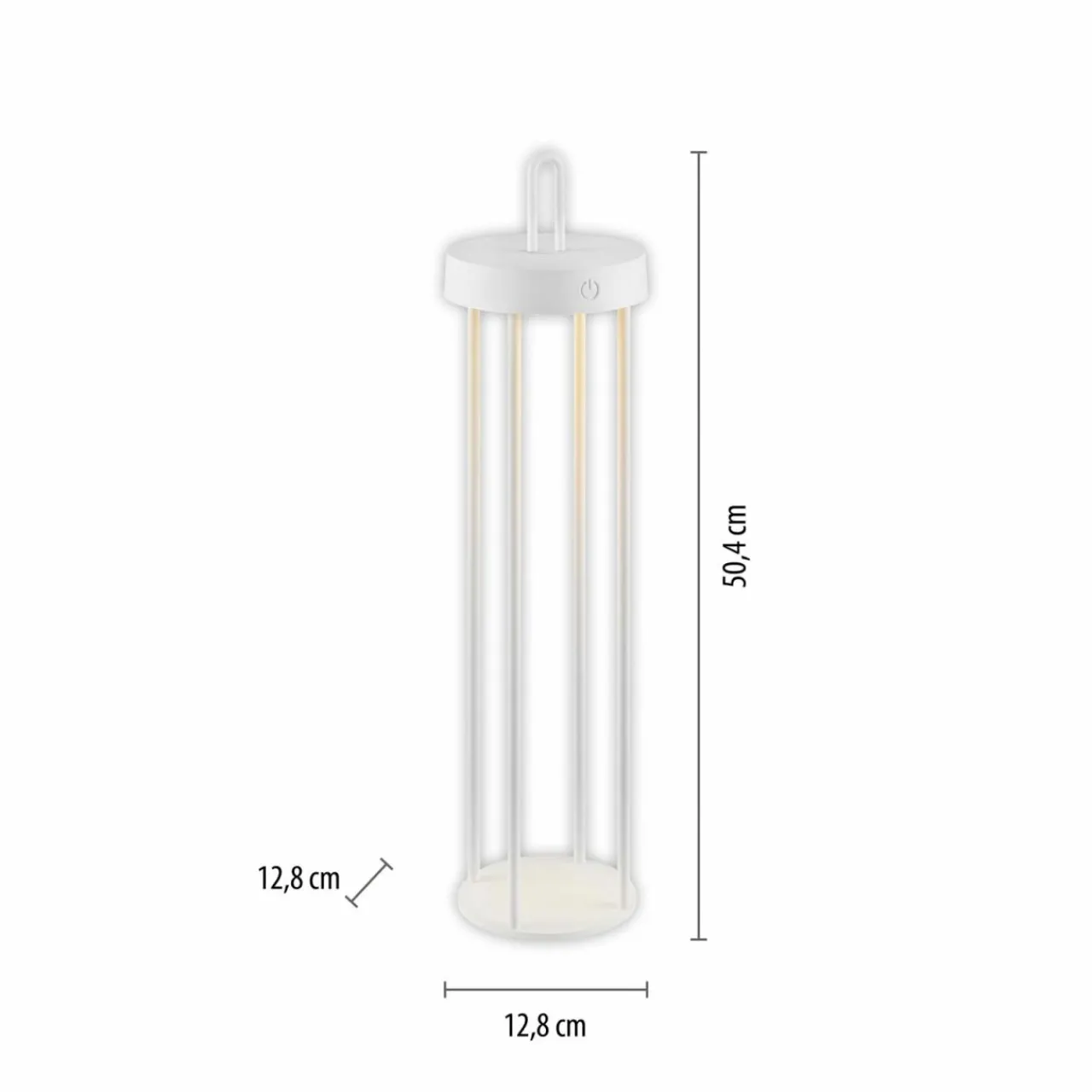 JUST LIGHT. Lampe de table LED rechargeable Anselm, blanc, 50 cm, fer^ Lampes Décoratives