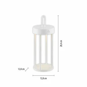 JUST LIGHT. Lampe de table LED rechargeable Anselm, blanc, 28 cm, fer^ Lampes Décoratives