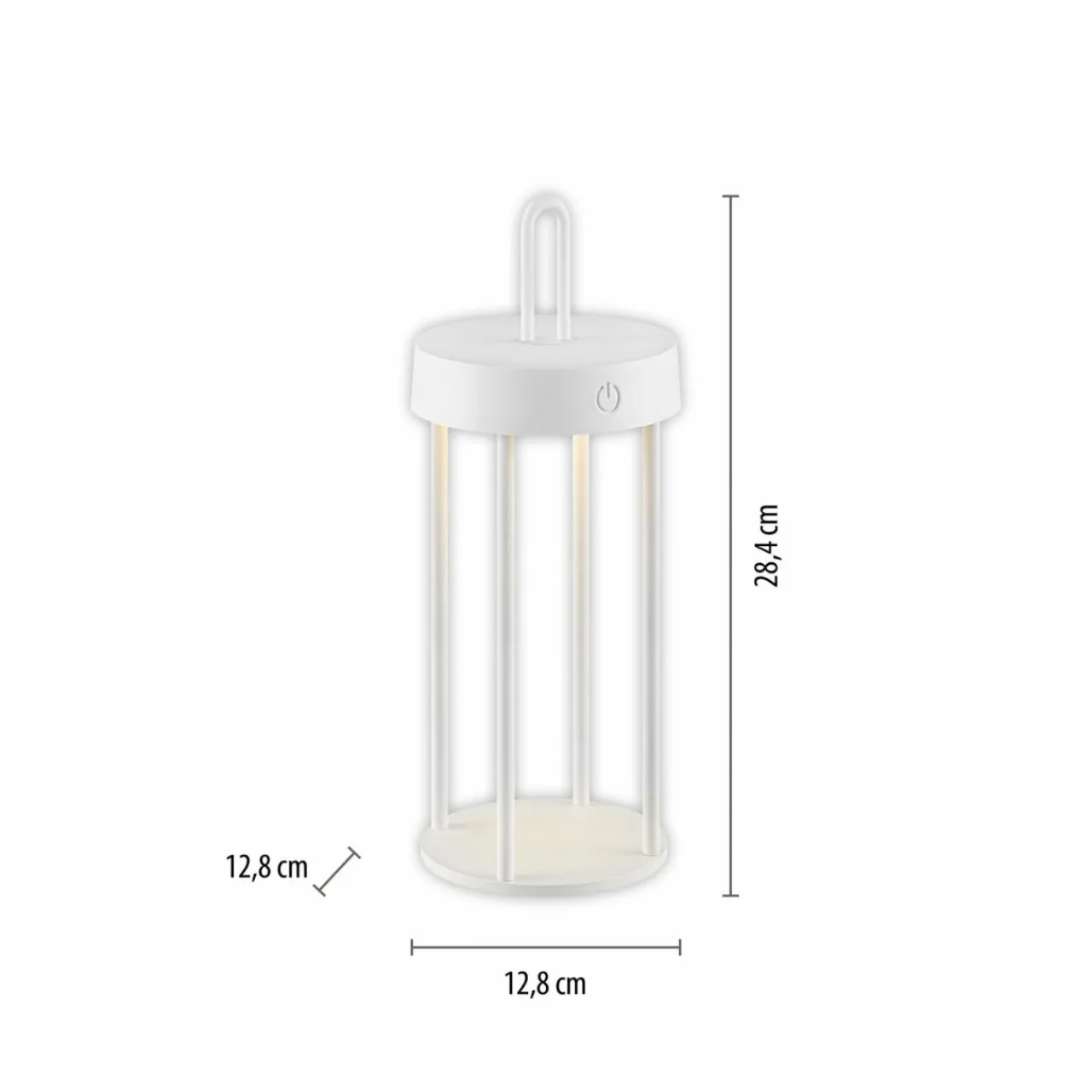 JUST LIGHT. Lampe de table LED rechargeable Anselm, blanc, 28 cm, fer^ Lampes Décoratives