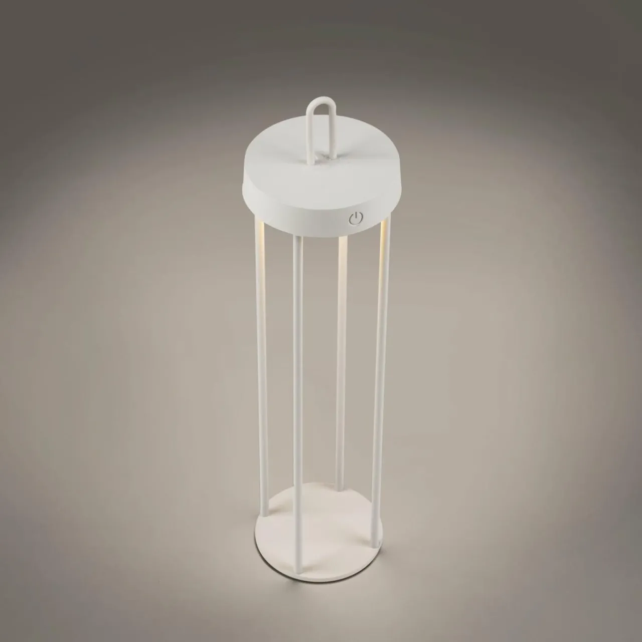 JUST LIGHT. Lampe de table LED rechargeable Anselm, blanc, 50 cm, fer^ Lampes Décoratives