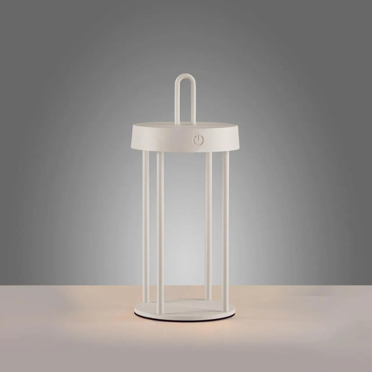 JUST LIGHT. Lampe de table LED rechargeable Anselm, blanc, 28 cm, fer^ Lampes Décoratives