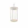 JUST LIGHT. Lampe de table LED rechargeable Anselm gris-beige 28cm fer^ Lampes Décoratives