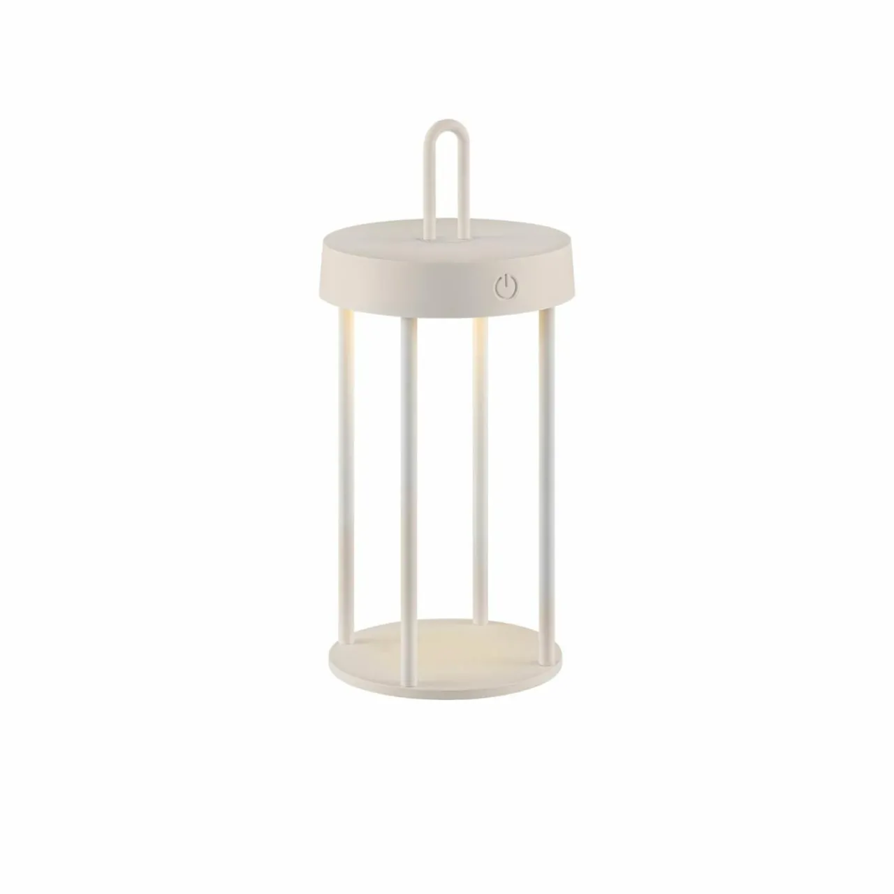 JUST LIGHT. Lampe de table LED rechargeable Anselm gris-beige 28cm fer^ Lampes Décoratives
