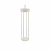 JUST LIGHT. Lampe de table LED rechargeable Anselm gris-beige 50cm fer^ Lampes Décoratives
