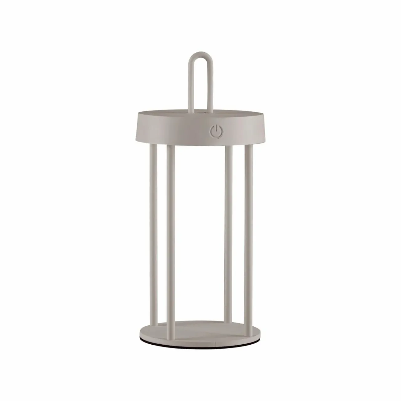 JUST LIGHT. Lampe de table LED rechargeable Anselm gris-beige 28cm fer^ Lampes Décoratives