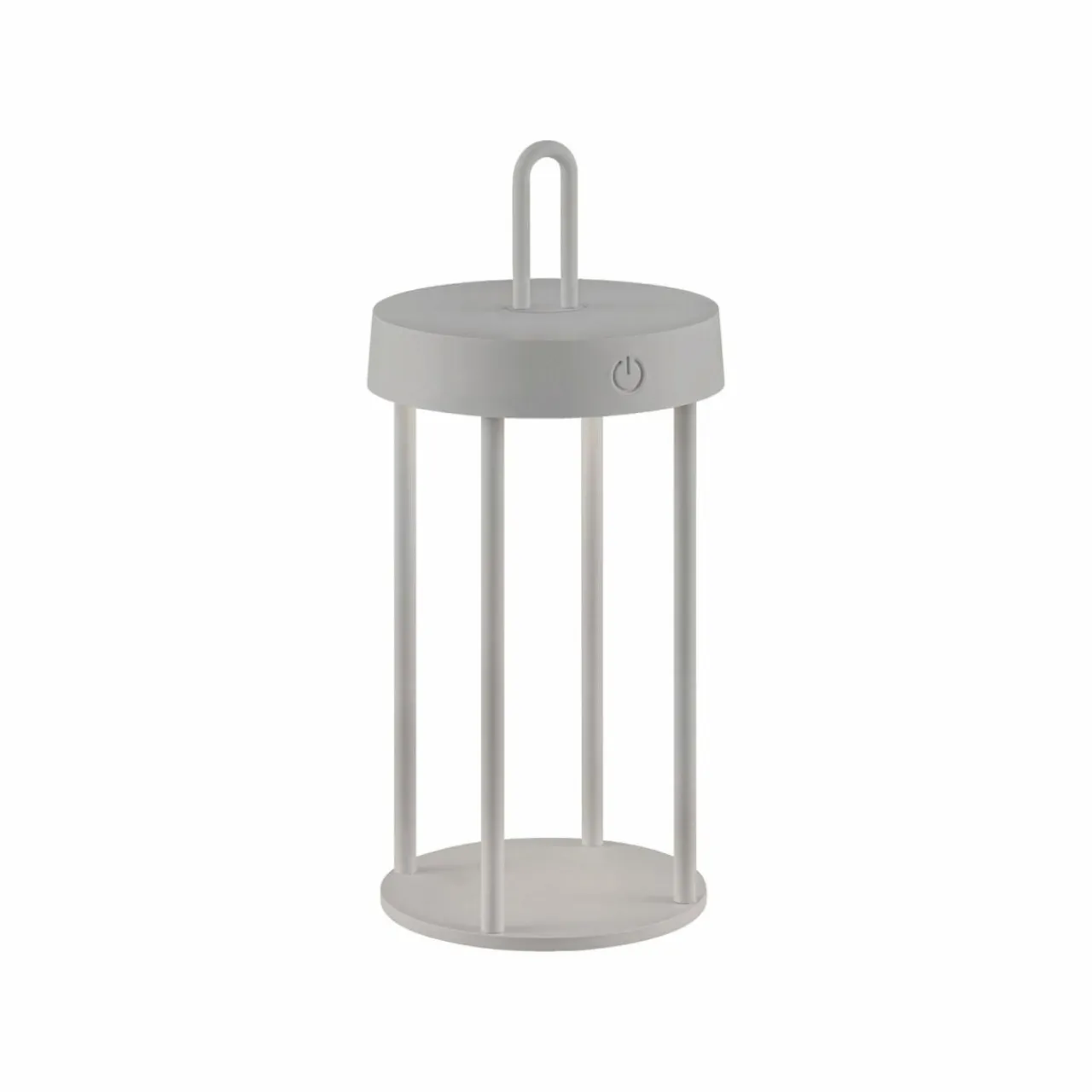 JUST LIGHT. Lampe de table LED rechargeable Anselm gris-beige 28cm fer^ Lampes Décoratives