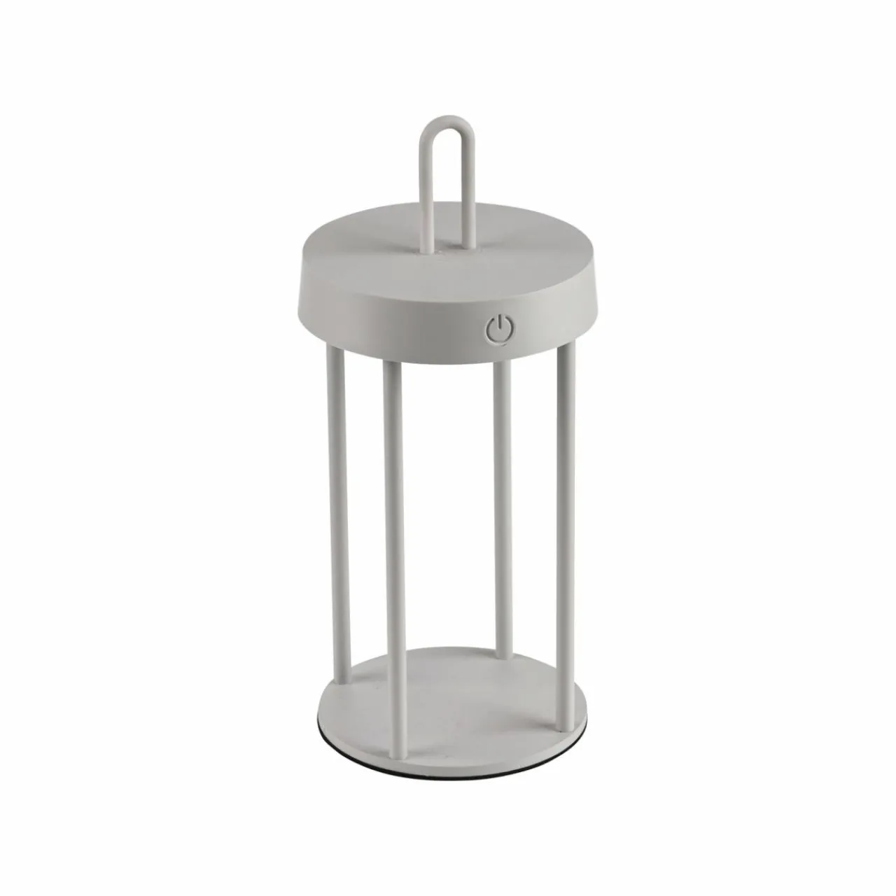 JUST LIGHT. Lampe de table LED rechargeable Anselm gris-beige 28cm fer^ Lampes Décoratives