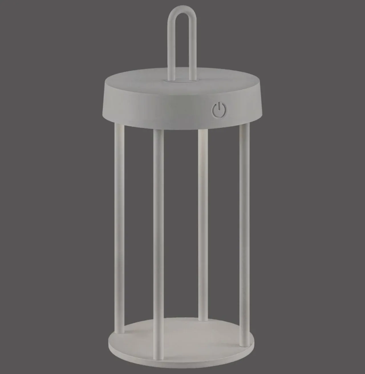 JUST LIGHT. Lampe de table LED rechargeable Anselm gris-beige 28cm fer^ Lampes Décoratives