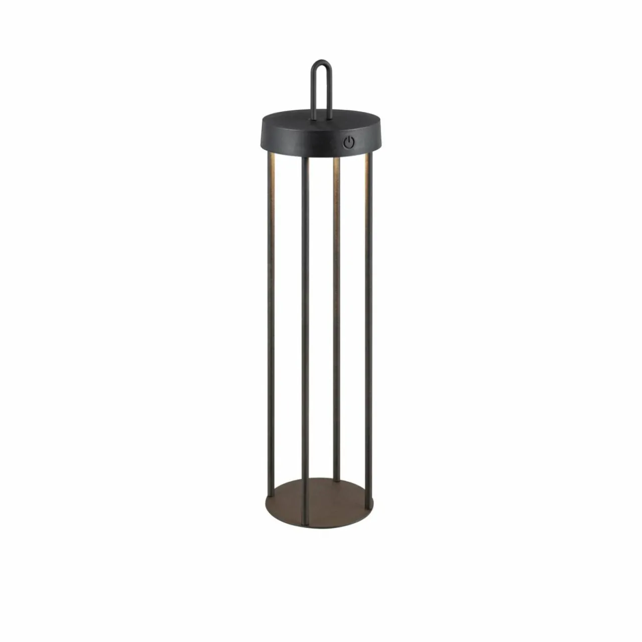 JUST LIGHT. Lampe de table LED rechargeable Anselm noir 50 cm Fer^ Lampes Décoratives