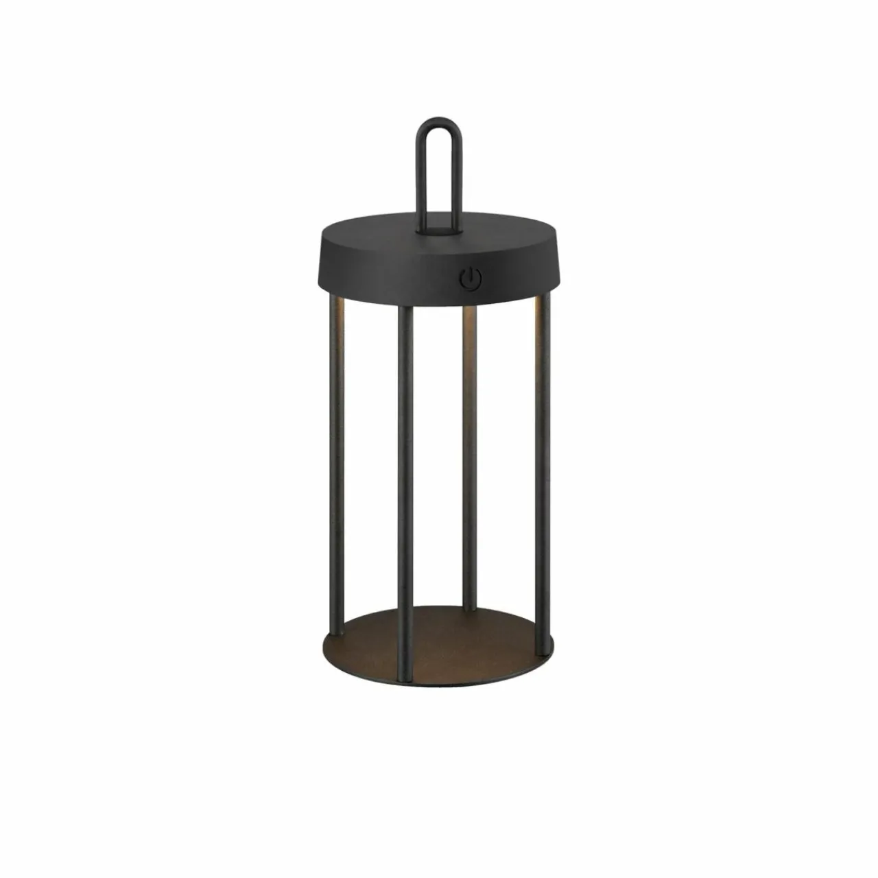 JUST LIGHT. Lampe de table LED rechargeable Anselm noir 28 cm Fer^ Lampes Décoratives