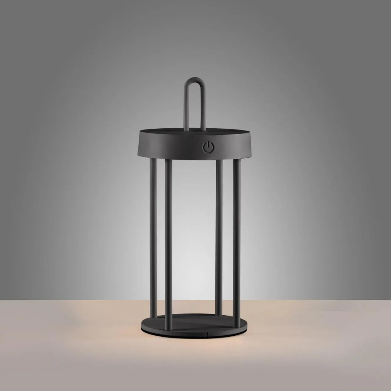 JUST LIGHT. Lampe de table LED rechargeable Anselm noir 28 cm Fer^ Lampes Décoratives