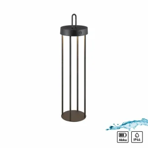 JUST LIGHT. Lampe de table LED rechargeable Anselm noir 50 cm Fer^ Lampes Décoratives