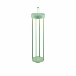 JUST LIGHT. Lampe de table LED rechargeable Anselm, vert, 50 cm, fer^ Lampes Décoratives
