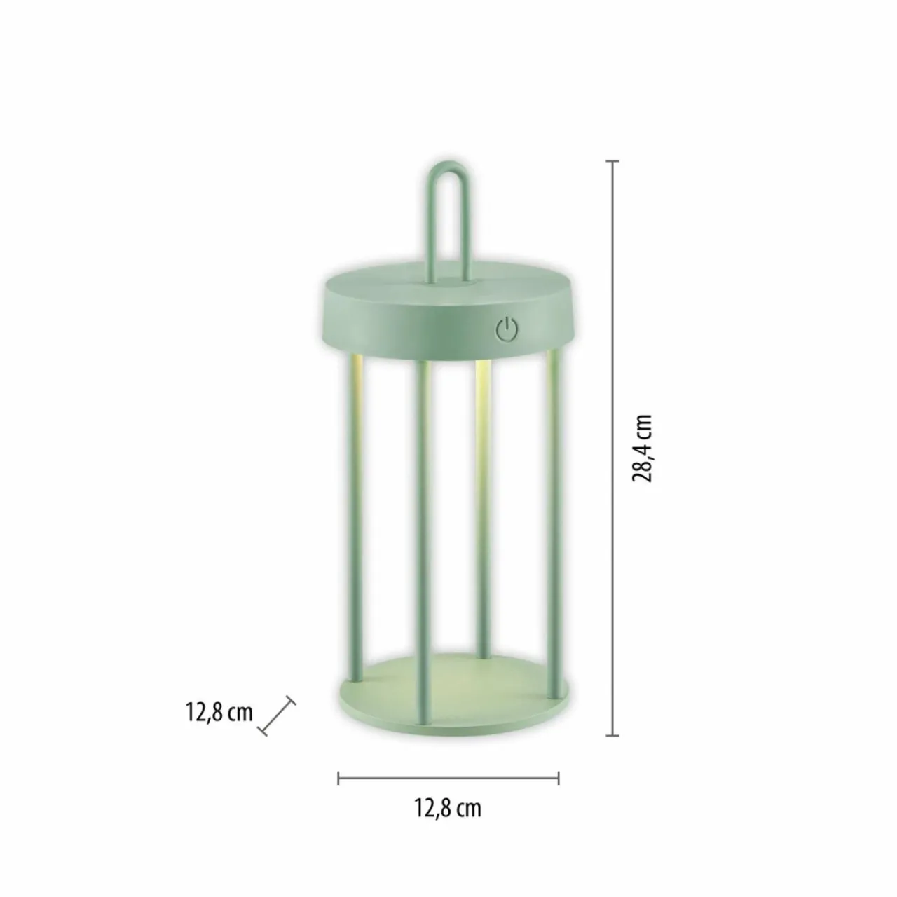 JUST LIGHT. Lampe de table LED rechargeable Anselm, vert, 28 cm, fer^ Lampes Décoratives