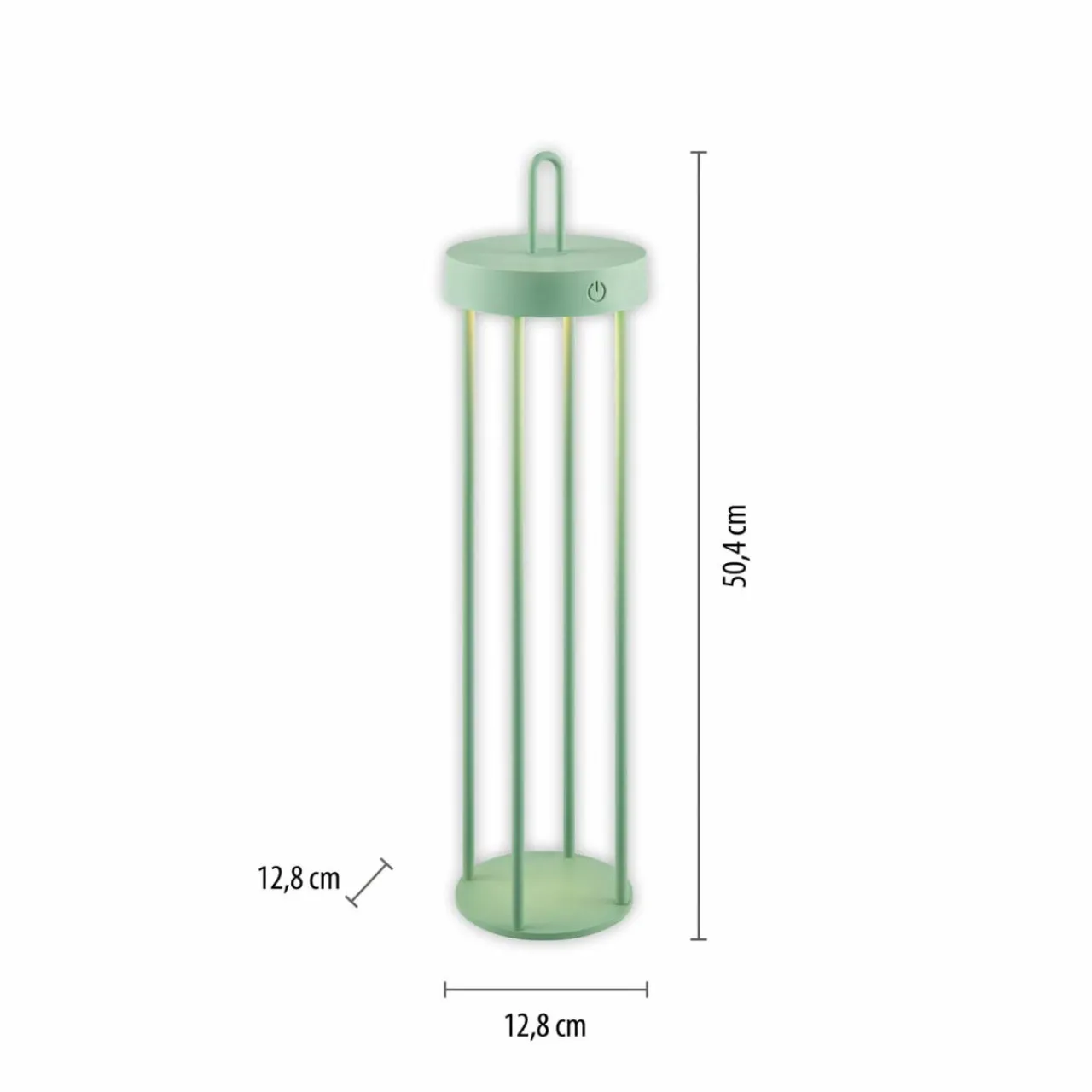 JUST LIGHT. Lampe de table LED rechargeable Anselm, vert, 50 cm, fer^ Lampes Décoratives