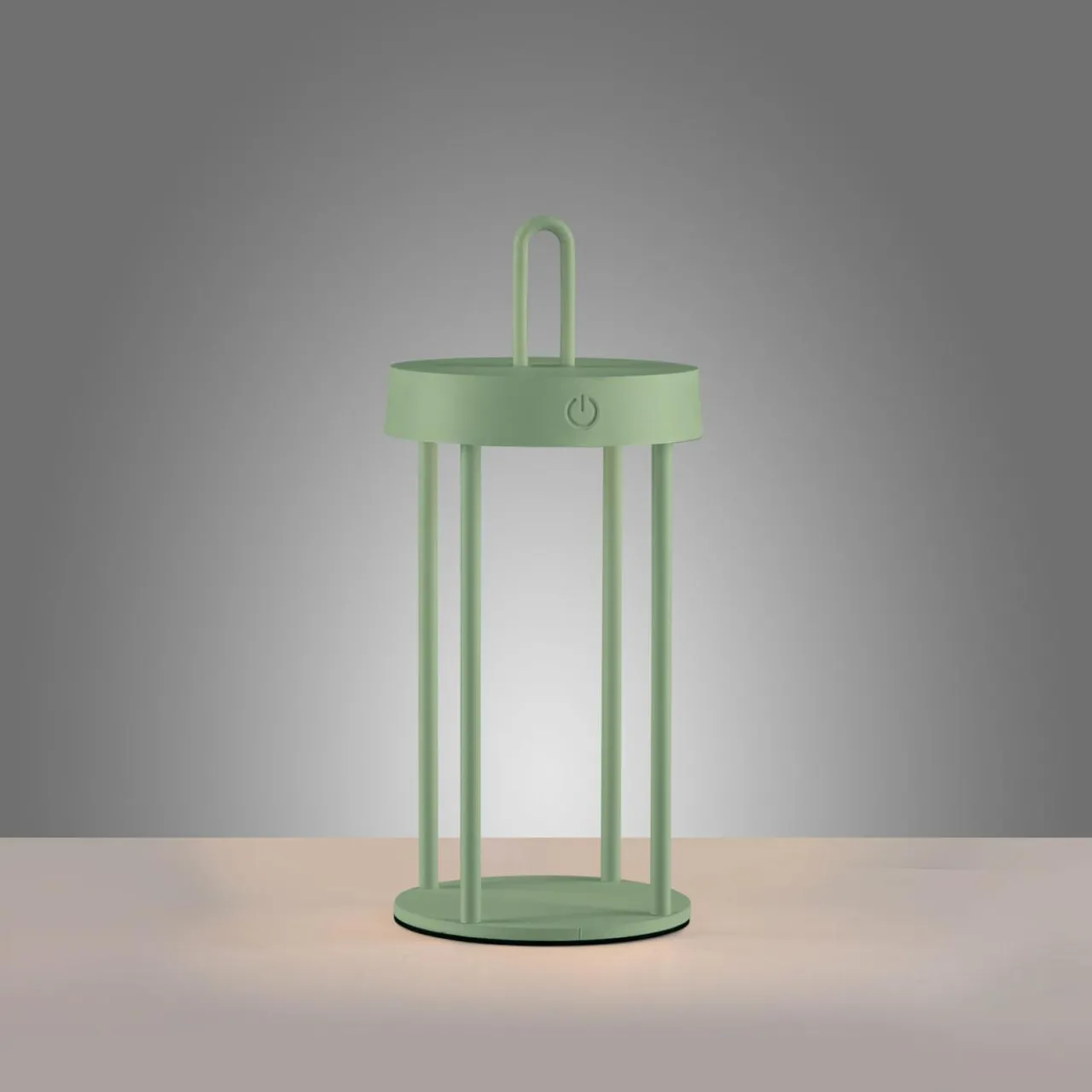 JUST LIGHT. Lampe de table LED rechargeable Anselm, vert, 28 cm, fer^ Lampes Décoratives