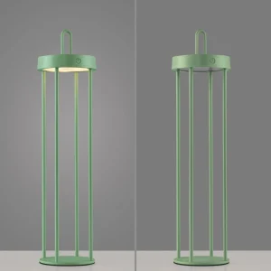 JUST LIGHT. Lampe de table LED rechargeable Anselm, vert, 50 cm, fer^ Lampes Décoratives